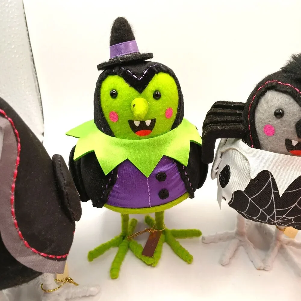 Target Pawson Halloween 2024 Birds Lot of 4 Pumpkin Spider Grim Reaper Witch